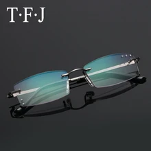 Анти-голубые очки для чтения без оправы для мужчин и женщин удобные очки унисекс для экрана Сверхлегкий сплав дальнозоркость+ 1,0-+ 4,0