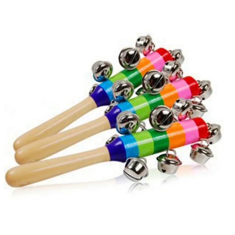 

Baby Wooden Rattle Rainbow Rattle Colorful Rattle Hand Bell Baby Shaker Rattle Puzzle Early Education Toys