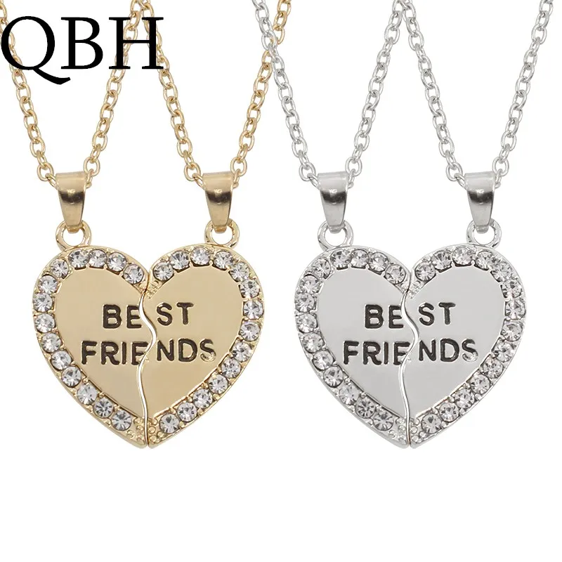 

NK2022 Fashion Collares New Bijoux Crystal Charming Match Heart Best Friends Pendant Necklace For Women Chain Jewelry Gift Girl