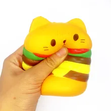 

1Pcs Jumbo Squishy Toys Anti-stress Cat Hamburger Kawaii Soft Slow Rising Funny Slime toy Stress Relief Adult Kid Squishi Gift
