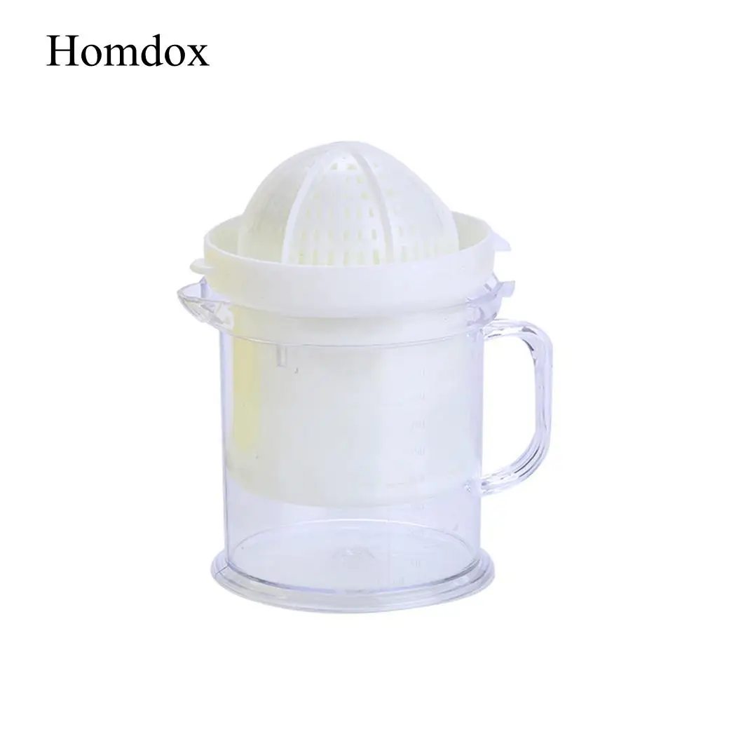 

Lid Manual Rotation Press Portable Hand Juicer Fruit Squeezer