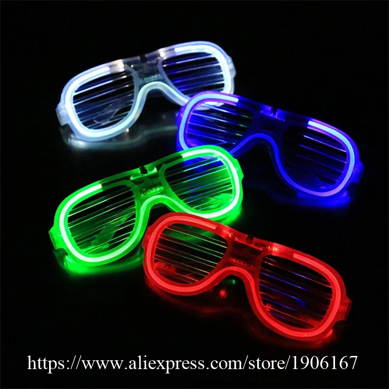 Fashion LED EL Wire Glasses Glow In The Dark Sunglasses Helloween Concert Party led flashing Glasses Eyewear15