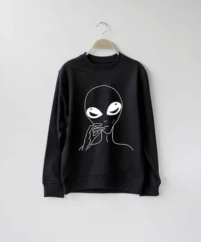

Alien Smoke Weed Sweatshirt Funny Weed Sweatshirt Ugly Christmas Unisex Jumper moletom do tumblr Pullover aesthetic tops