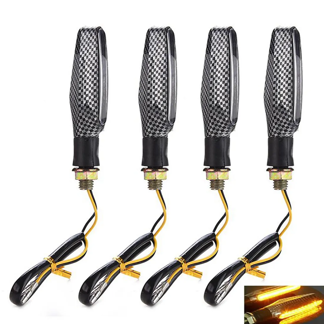 

Tonewan 12 LED Turn Signals 2 Pairs Motorcycle Turn Signal Light Flexible Indicators Universal Blinkers Flashers for Honda GROM