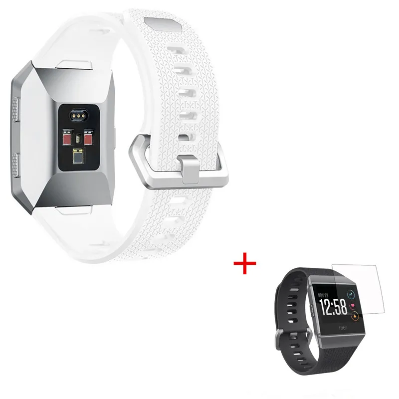 

2in1 Silicone Bands Bracelet for Fitbit Ionic Band Strap Sports Smart Watch+ for Fitbit Ionic screen protector film