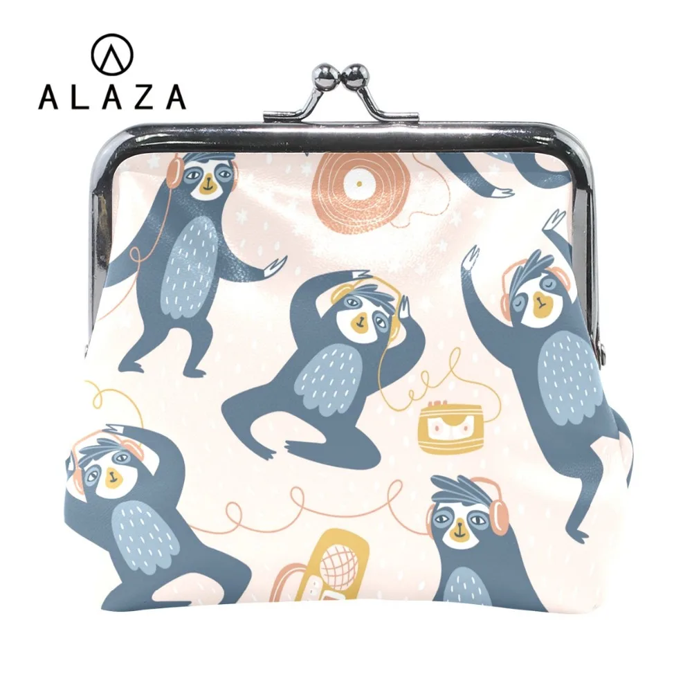 

ALAZA Cute Girl Kids Coin Purses Holder Kawaii Animal Sloth Women Mini Change Wallets Money Bag Children Pouch New Year Gift