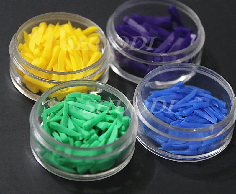 

400 Pcs Disposable medical Dental Materials Wedges Plastic green/blue/purple/yellow Dentist Products New Filling Wedge