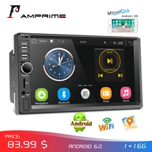 AMPrime Autoradio 2din Android Audio Lettore Multimediale di Navigazione GPS 7 “Universal Car Stereo Wifi Bluetooth FM Mirrorlink Auto