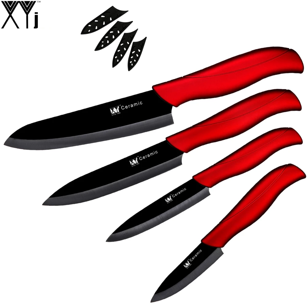 Tanie XYj noże ceramiczne czerwony uchwyt kuchenny nóż 3 \