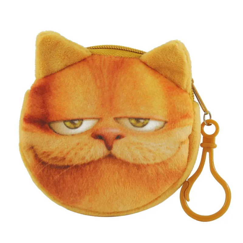 

XYDYY Kawaii Cartoon Garfield Prints Women Coin Purses Portable Zipper Storage Money Pouch Children Plush Wallets Mini Purse Bag