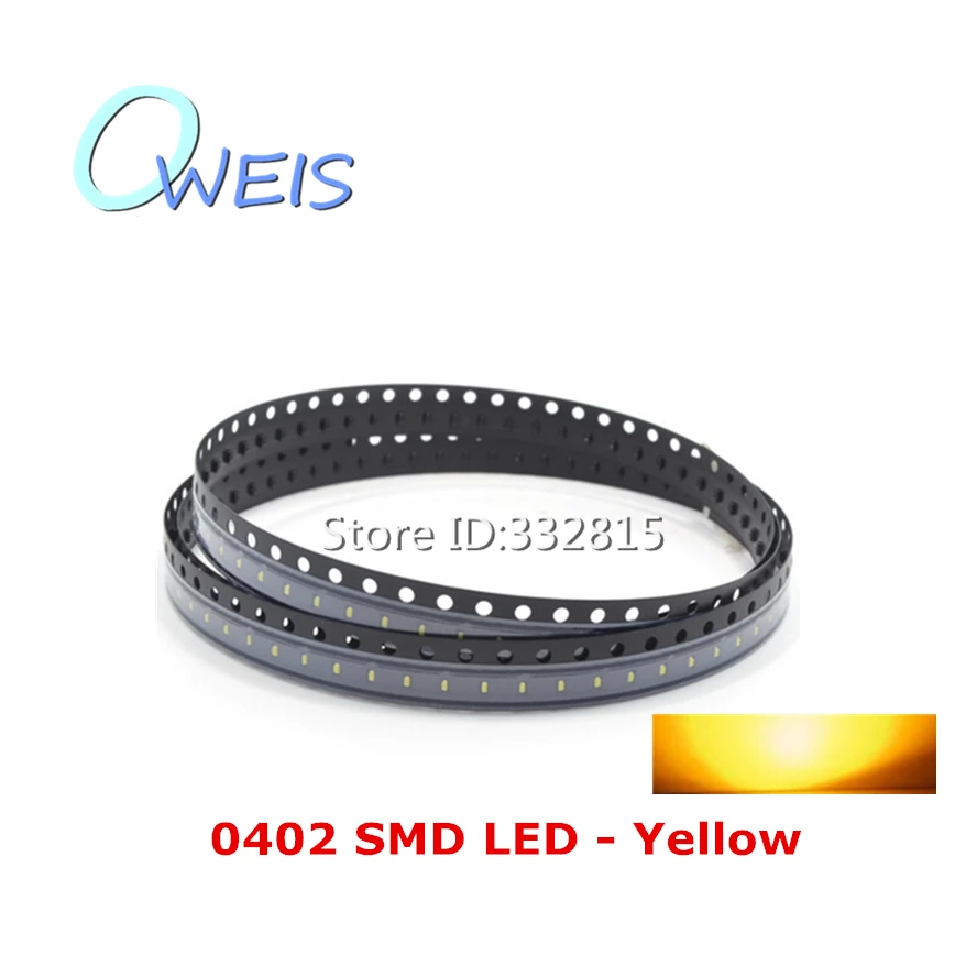 100 шт. SMD LED 0402 светодиод света бисер супер яркий желтый лампы (0402 = 1005) Бесплатная доставка