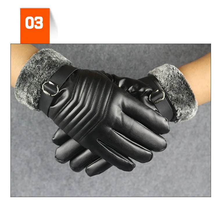 2018 горячая Распродажа Для мужчин из искусственной кожи Сенсорный экран перчатки Модные Черные толще Guantes полный анти-скольжения пальцев