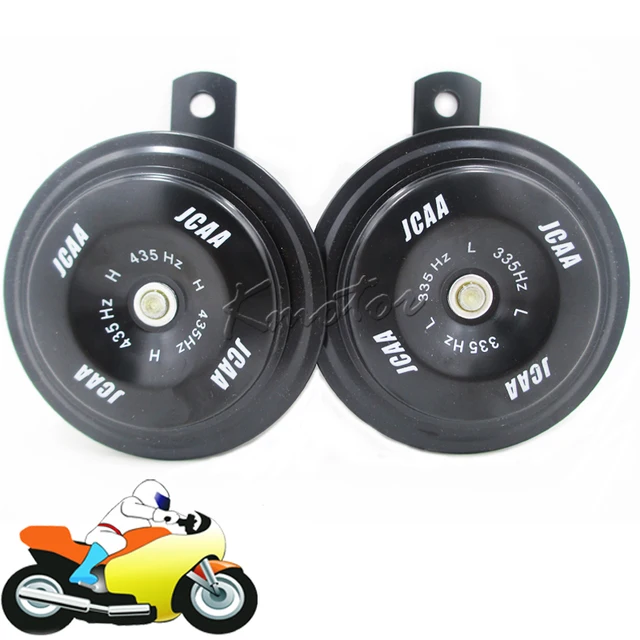 Black 110db Motorcycle Car Horn 12v JCAA Loud Speaker