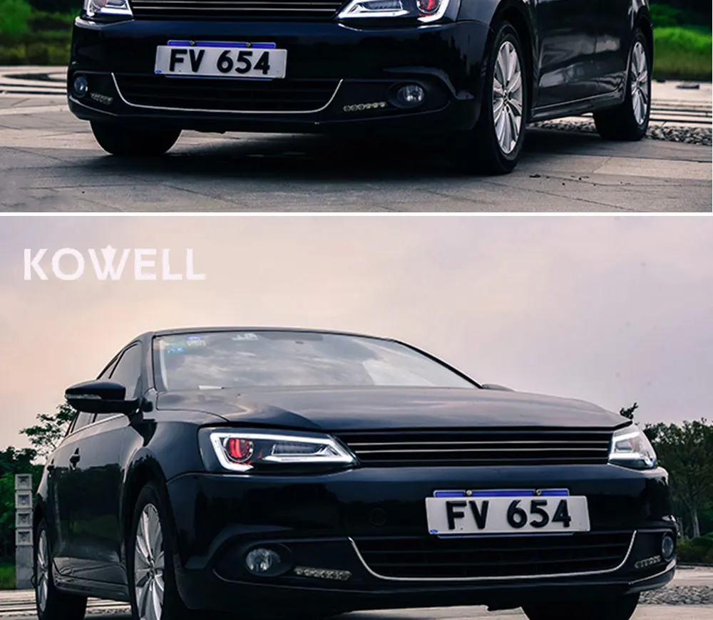 KOWELL стайлинга автомобилей для VW Jetta 2012- светодиодный головной светодиодные фары DRL Объектив Двойной Луч H7 спрятал bi Xenon объектива