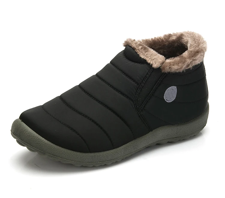 KUIDFAR/Мужская зимняя обувь; однотонные зимние ботинки с плюшевой подкладкой; нескользящая подошва; теплые водонепроницаемые лыжные зимние ботинки; Мужская обувь; 48