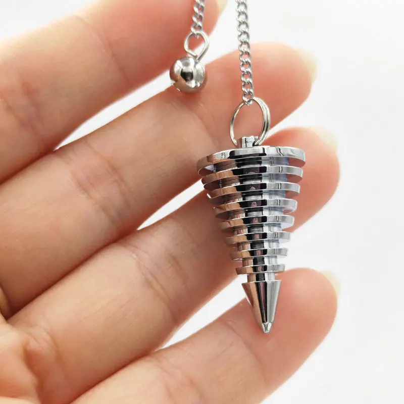 

pendule dreiki pendulum Natural Stone Amulet Healing Pyramid spiritual pendulums for dowsing Copper meatl Charm Chakra Jewelry