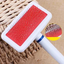 New Stainless Pet Cat and Dog Combs White Plastic Handle Needle Comb Dog Airbag Brush for Cats and Dogs (white)