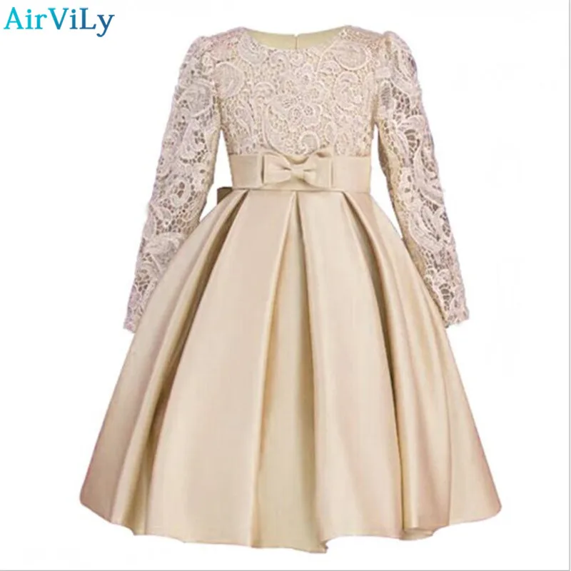 Г. Рождественские платья для девочек шелковая одежда с бантом и Длинными Рукавами Свадебное праздничное платье для девочек, детские платья принцессы