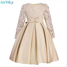 Г. Рождественские платья для девочек шелковая одежда с бантом и Длинными Рукавами Свадебное праздничное платье для девочек, детские платья принцессы