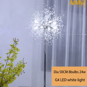 

Modern Personality White LED Floor Lamp crystal stand Lights living room piano study reading standard lighting leds fixture