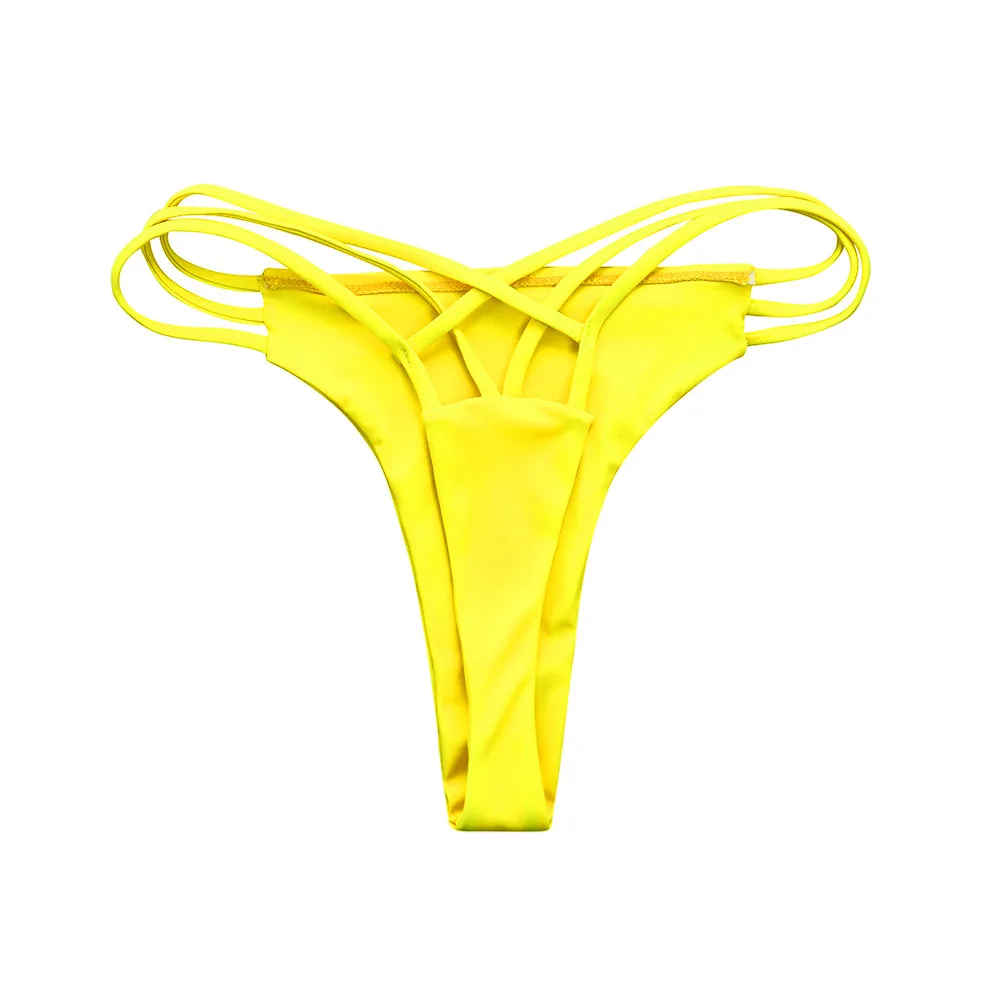 Для женщин сексуальные плавки бикини Плавание одежда Трусики V Плавание Мужские Шорты для купания танкини мужские плавки нижнее бельё Для Девочек Пляжные ванный комплект Монокини P4 - Цвет: Yellow