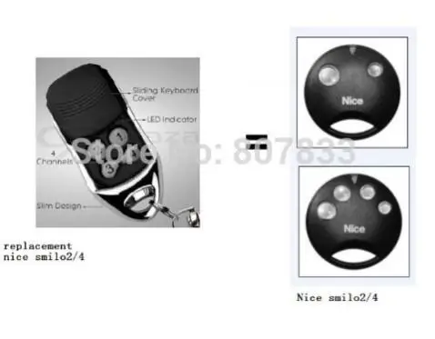 

Nice SMILO SM2,SMILO SM4 replacement garage door remote control