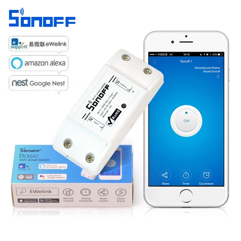 Sonoff WIFI умный переключатель универсальный пульт дистанционного управления