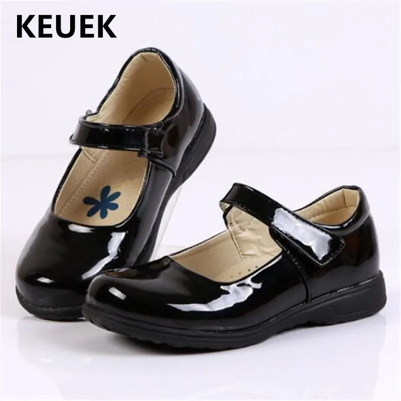 

New Girls Black Leather Shoes Children Performance Princess Shoes Student Flats Casual Dance Party Toddler Kids Shoes 02C
