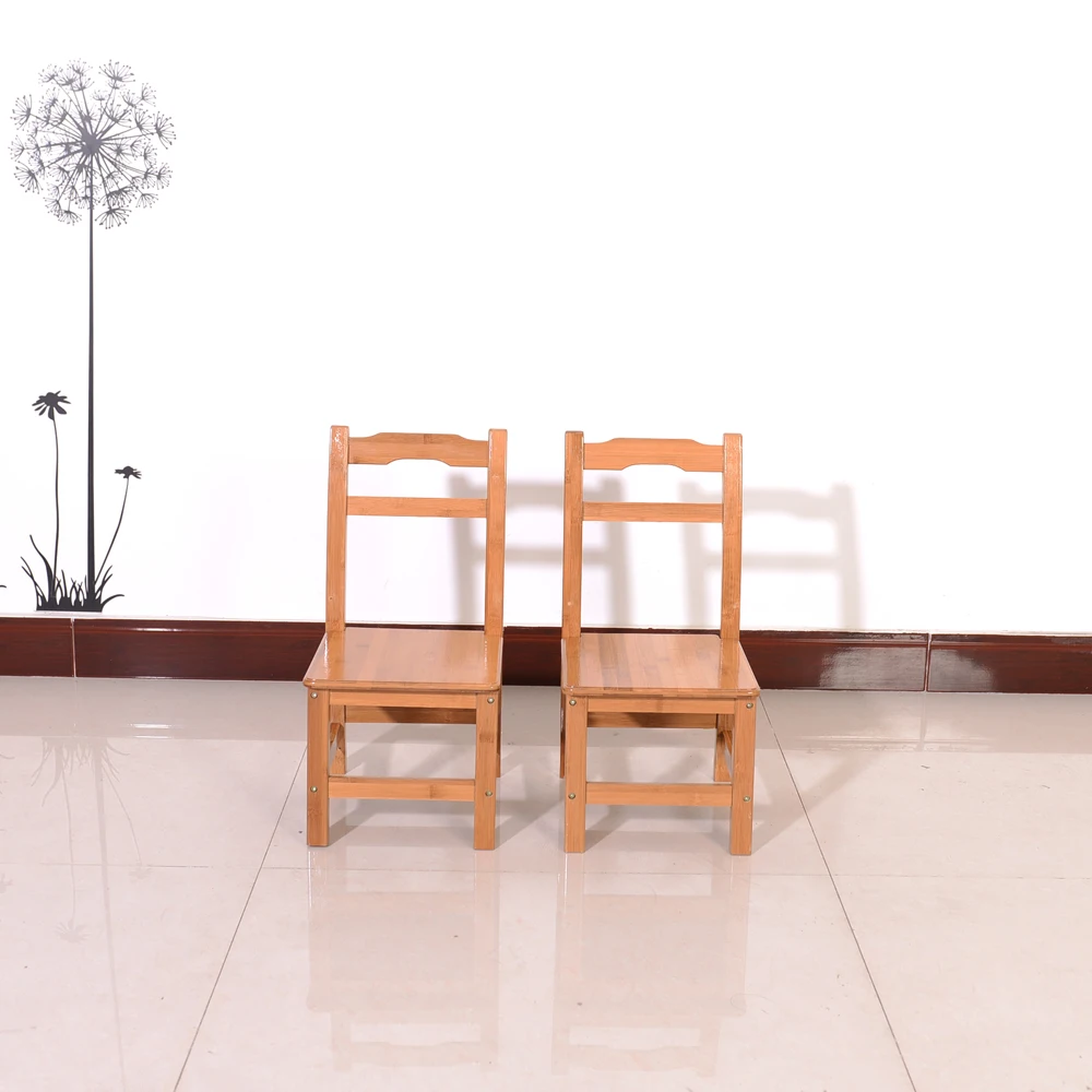 

2pcs Bamboo Simple Children Chairs Wood Color Dropshipping