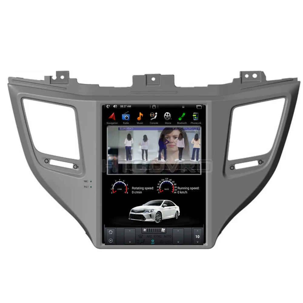 Top YMODVHT 10.4inch Telsa Style Vertical Screen Quad Core Android 7.1 2GB RAM Car DVD GPS for Hyundai Tucson 2015 2016 2017 2018 2