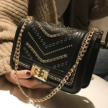 

Fashion Chains Woman Small Crossbody Bags Rivets Mini Messenger Bag Women PU Leather Mini Shoulder Bags Female 2019 Spring New