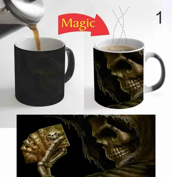 

Ghost Head Skull Magic Mug Color Change Coffee Mug 11 Oz for Christmas Gift - 1