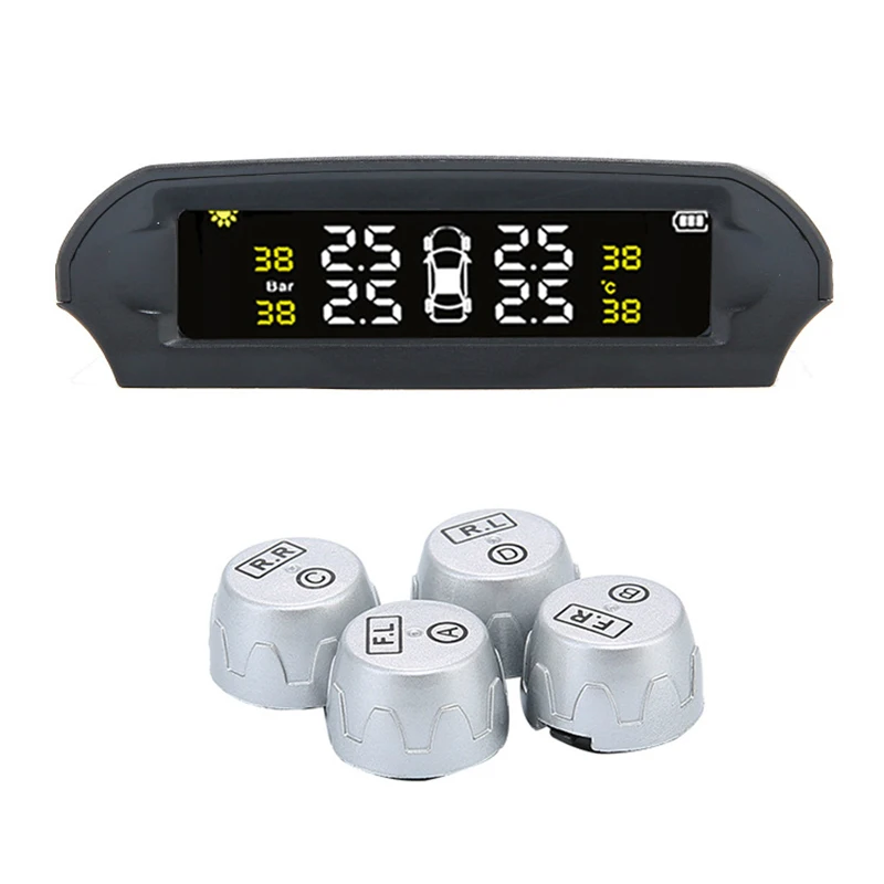 

Smart Car TPMS Tyre Pressure Monitoring System Solar Energy External Sensor Digital LCD Display Auto Security Alarm Systems