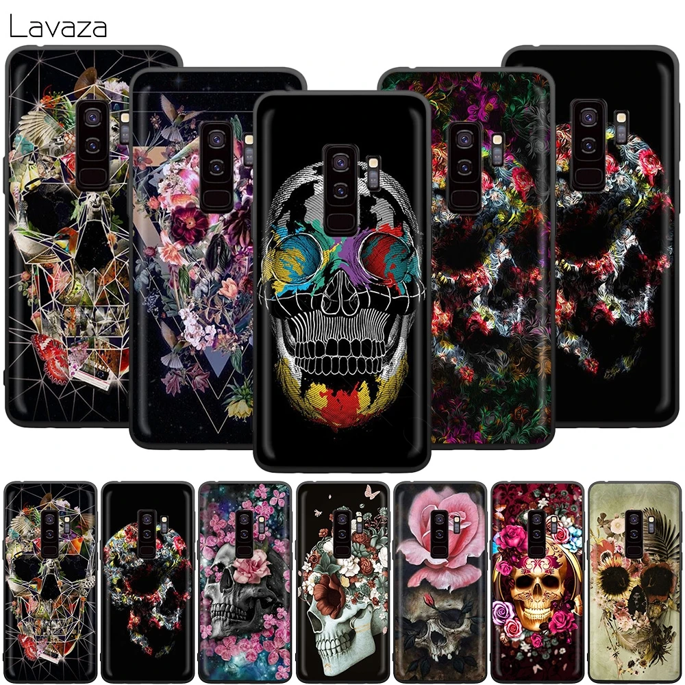 

Lavaza Fashion Retro Style Flower Skull Case for Samsung Galaxy S10 S9 S8 S7 S6 Plus Note 9 8 M30 M20 M10 Edge