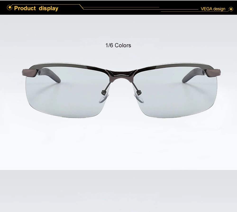 VEGA Polaroid Photochromic Sunglasses for Driving Cycling Men Women Photochromic polarized Glasses Square Anti-glare Lenses 230 (4)
