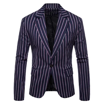 

YUNCLOS Casual Striped Slim Fit Men Suit Blazer Fashion Single Button Business Men's Suit Jacket Male Blazer Prom Blazers