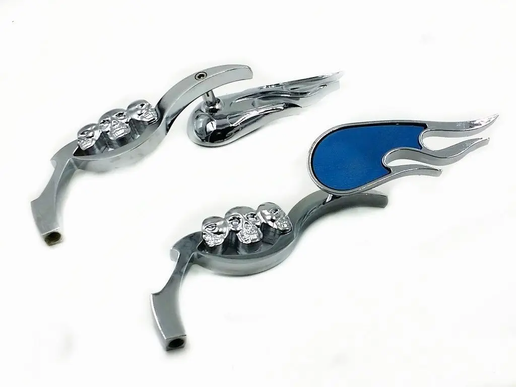 

Chrome Flame Skull Rearview Side Mirror For Harley Honda Kawasaki Suzuki Yamaha
