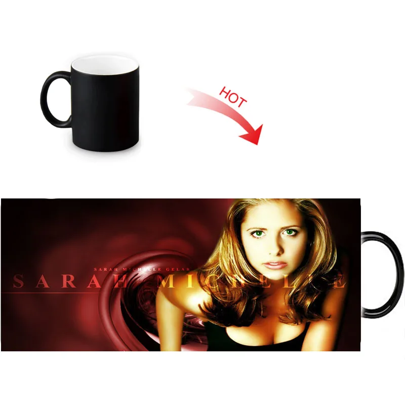 Custom Sarah Michelle Gellar узор изменение цвета кружка для воды 350 мл тепловые кофейные