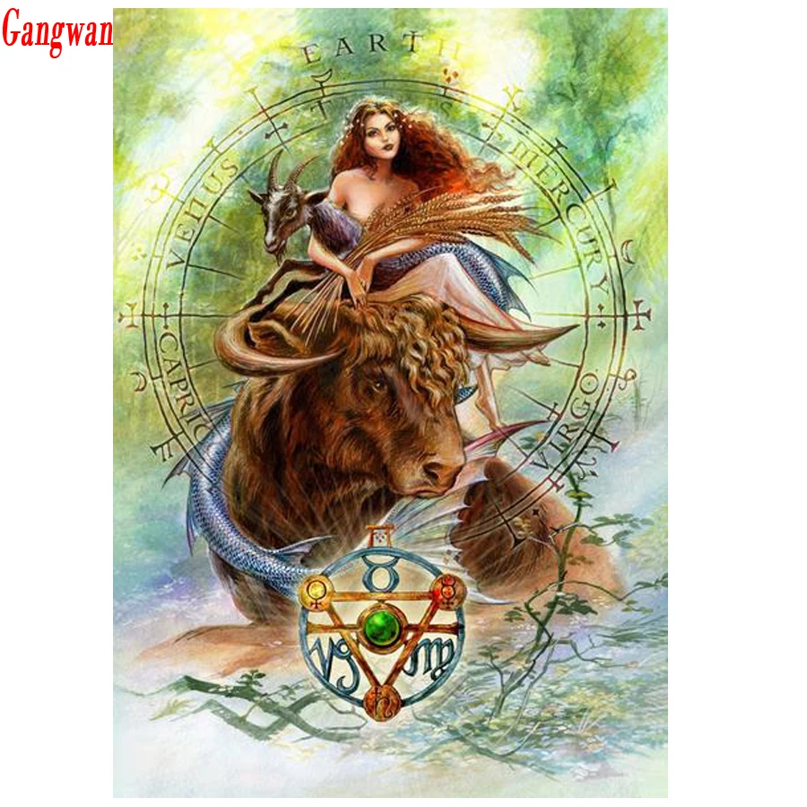 diamond painting12 Zodiac Constellation cross stitch diamond embroidery full rhinestone picture Aries Taurus girl mosaic decor