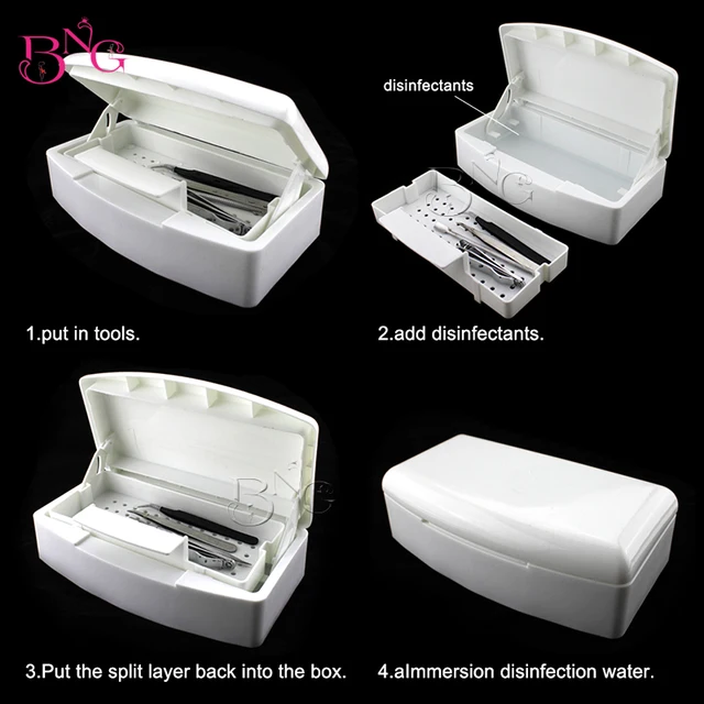 Bng Sterilizer Box Nail Art Makeup Tools White Container Bng Sterilizer Box Nail Art Makeup Tools White Container Manicure Beauty Salon Equipment Double Layer