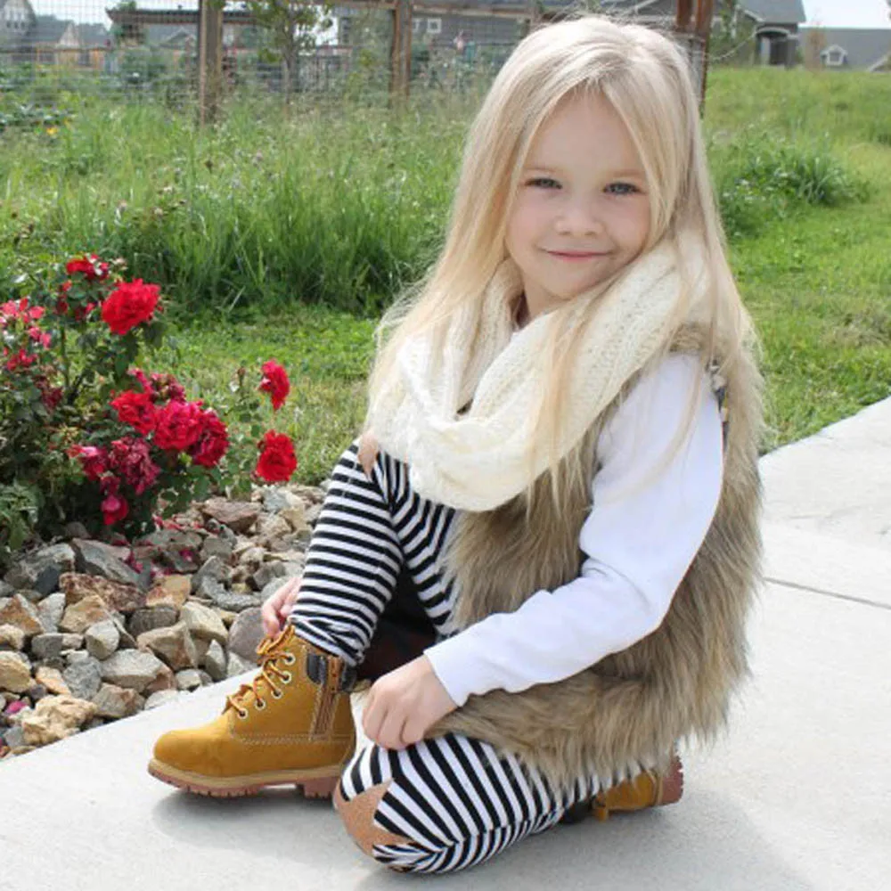 

New Arrivals Solid Faux Fur Waistcoat Toddler Girl Winter Warm Clothes Kids Baby Vest Thick Coat Outwear BFOF