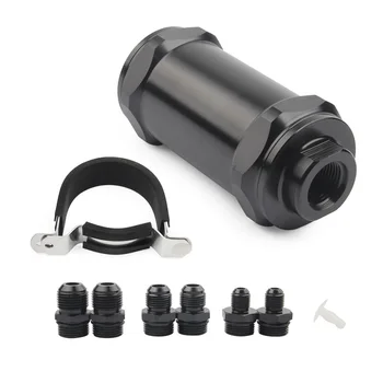 

BLACK AN6 / AN8 / AN10 Inline Fuel Filter E85 Ethanol With 100 Micron Stainless steel