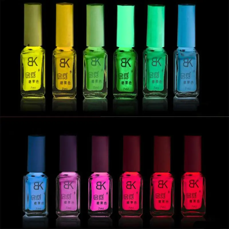 BK Nail Polish Luminous Glow In Dark Fluorescent Nail Lacquer Neon