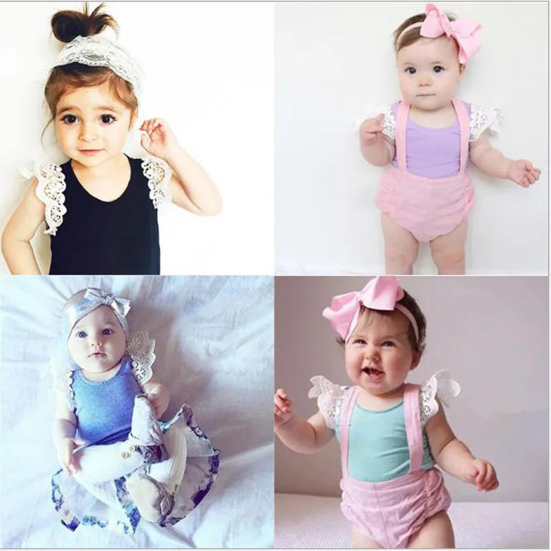 Newborn Girls Summer Lace With Sleeveless Cotton T-Shirts Tops Clothes cute Baby Girls Tees TShirt