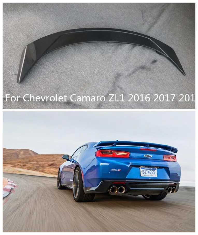 

Carbon Fiber Car Rear Wing Trunk Lip Spoiler Fit For 16 17 18 Chevrolet Camaro ZL1 2016 2017 2018 BY EMS