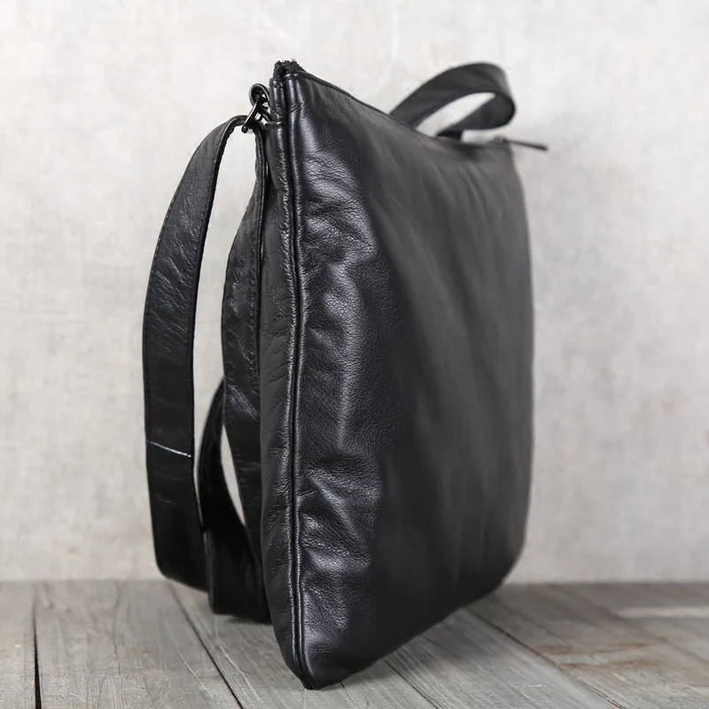 AETOO Men's handmade cowhide shoulder-shouldered Baotou cowhide casual horizontal leather bag