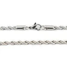 5 шт. 3.7 мм 24 ''серебро 316 Нержавеющая сталь витой Цепочки и ожерелья цепь