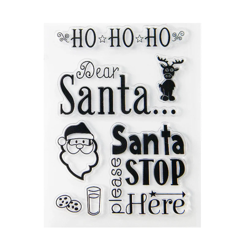 Рождественское дерево носки Снеговик прозрачный штамп олень Рождество Санта ясный штамп печать для скрапбукинга штамп DIY декоративная печать