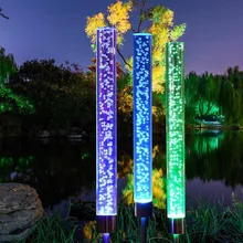 Мини Солнечный садовый фонарик с защитой от воды Открытый Солнечный газон лампа портативный красочные акриловые балясины пузырь Солнечный свет лампы