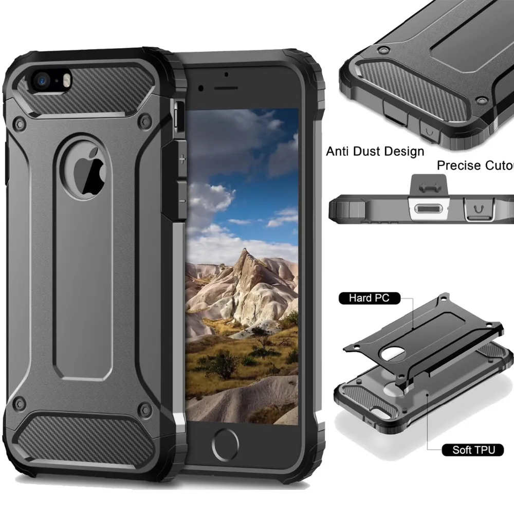 

For iPhone XS Max Case Hard Tough Rubber Phone Case for iPhone X XS XR 8 Plus 7 Plus 6 6sPlus 5 Case Heavy Duty Armor Case